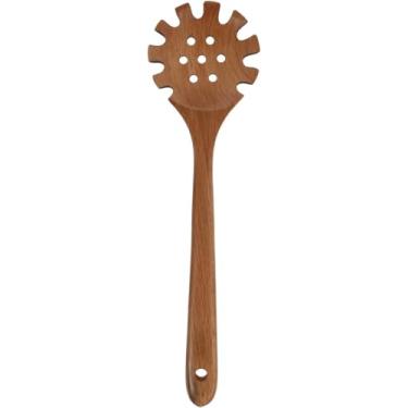Imagem de Garfo de massa de madeira com furos redondos e serras, 1 peça, adequado para colher macarrão, ideal para cozinhar italiana em casa, refeições leves ocidentais e molho