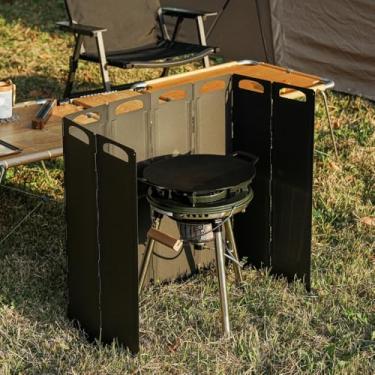 Imagem de OLG Pára-brisas para fogão de acampamento de 59,9 cm (placa de flandres) tela de vento para fogões