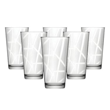 Imagem de Conjunto de 6 Copos de Vidro, Design Texturizado, 310ml, 13cm x 7.5cm, para Água, Sucos e Drinks, Transparente Cristalino
