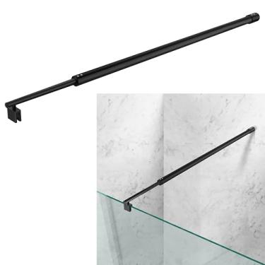 Imagem de Barra de suporte de parede a vidro da porta do chuveiro, comprimento ajustável de 700 mm a 1200 mm, painel de vidro espesso de 8 mm a 10 mm (5/16 pol), preto fosco