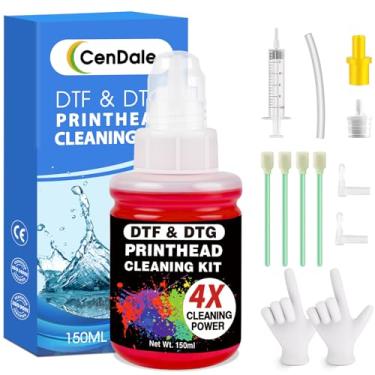 Imagem de CenDale Kit de limpeza de cabeça de impressora DTF atualizado, kit de limpeza de cabeça de impressão para impressora de tinta Epson ET8550 L1800 XP15000 R1390 XP600 (100 ml)