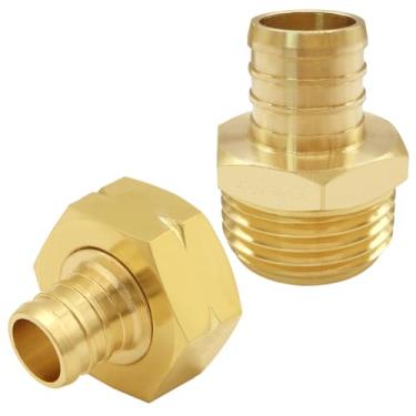 Imagem de Joywayus Kit PEX 3/10.2 cm PEX 3/10.2 cm GHT Acessórios de conector de mangueira de água de jardim de latão hexagonal para casa/barco/gramado/lavagem elétrica/irrigação