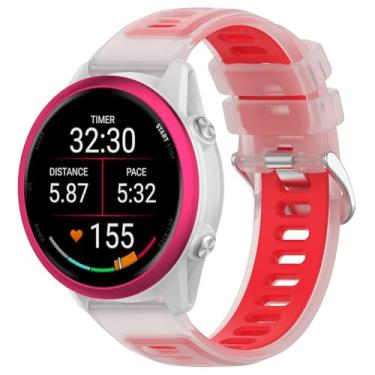 Imagem de Compatível com pulseira Garmin Vivoactive 5, pulseiras de substituição de 20 mm para Garmin Vivoactive 6/3/3 Music, Forerunner 570 42 mm/165/55/645/645 Music/245/245 Music (vermelha)