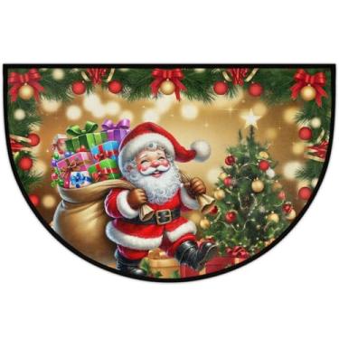 Imagem de Tapete de porta meio redondo, antiderrapante, absorvente, semicírculo, tapetes laváveis, para pátio, cozinha, banheiro, entrada, lareira, decoração de casa