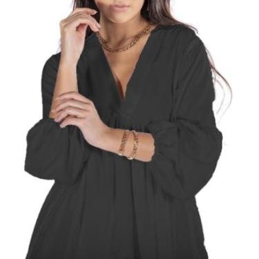 Imagem de Conjunto Feminino Casual Blusa Bata Manga Balonê  + Short-Feminino