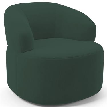 Imagem de Poltrona Giratória Orgânica Para Sala de Estar Living Helena L02 Suede Verde Musgo - Lyam Decor