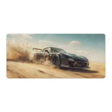 Imagem de HouLaiZhe Speed ​​JDM Rx7 Desert Drift Grande Gaming Mouse Pads Tapete de Mesa Base de Borracha Antiderrapante Laptop Acessórios de Computador Suprimentos Bloco de Escrita para Escritório Casa 40 x 90