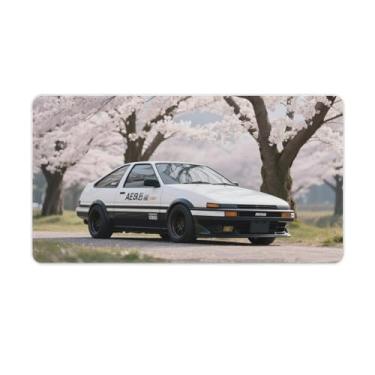 Imagem de HouLaiZhe JDM Tapetes de mesa para carro, árvore de cerejeira, retrô, Ae86, mouse pads para jogos, tapetes de mesa grandes para teclado de mesa, computador, 40 x 75 cm