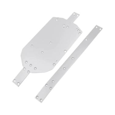 Imagem de JunZheHub Placa de Proteção de Chassi Metálica com Superfície Reforçada, Conjunto de Trilhos de Proteção de Chassi para Caminhões de Modelismo RC 14209, Prata