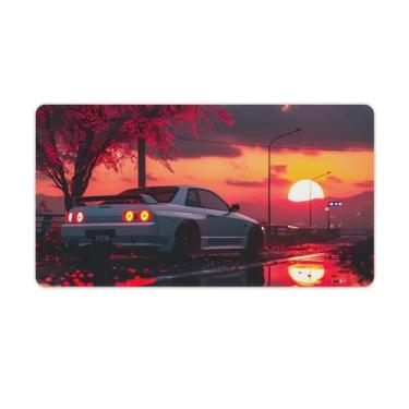 Imagem de HouLaiZhe JDM Car R32 Sunset Red Sun Reflexão Gaming Mouse Pads JDM Car Desk Pads Grandes Mousepads para Teclado Desktop Mat40X75cm