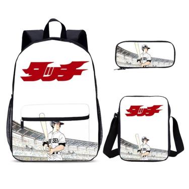 Imagem de Conjunto de mochilas: bolsa escolar Touch Anime para crianças, 3 unidades