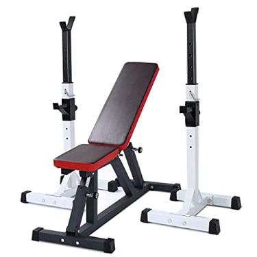 Imagem de LMJYU Barras de puxar para halteres supino de banco para casa academia interna masculina fitness halterofilismo cama suporte de treinamento de força rack de agachamento suporte ajustável prateleira