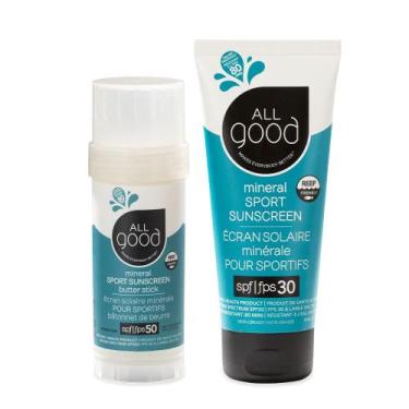 Imagem de Protetor solar All Good Sport Mineral para rosto e corpo SPF 50/30 80m