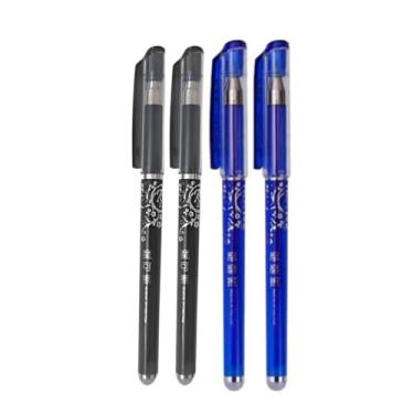 Imagem de Kit 4 Caneta Apagável Mágica Ponta Fina 0.5mm Preto Fantasminha Canetas Que Apaga (azul e preto)