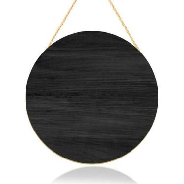 Imagem de Cartel Redondo de Madera Clothmile 30cm Negro para Colgar y Personaliz