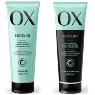 Imagem de Kit Shampoo e Condicionador OX Micelar 240mL Para Cabelos com Raiz Oleosa e Fios Ressecados, Garantindo Limpeza e Vitalidade Ao Couro Cabeludo e a Hidratação Dos Fios