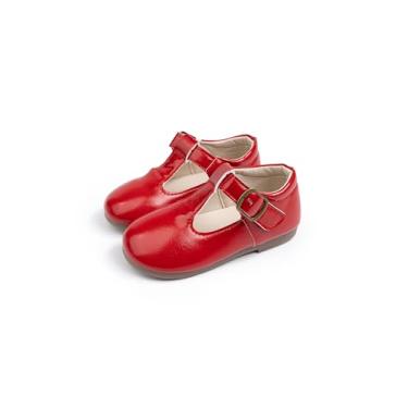 Imagem de Sapatilhas Mary Jane para meninas pequenas, sapatos sociais macios de princesa com laço para festa de casamento, uniforme escolar, caminhada casual, Natal e batismo, 01 Vermelho, 20