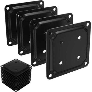 Imagem de FOROIRON Pacote com 12 conectores de placa de madeira de 10 cm x 10 cm, base de poste de deck revestido com pó, âncora de poste de cerca de madeira, suporte de grade de varanda de deck