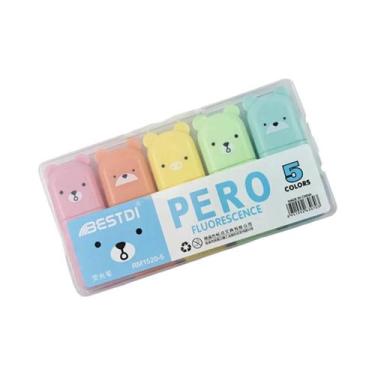 Imagem de Conjunto De Canetas Marcadoras Fluorescentes Mini Em Cores Macaron Com