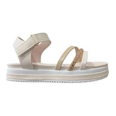 Imagem de Sandália Casual Com Tira Enfeite Infantil Menina Sua Cia Mini 9105.51848 Creme-Feminino
