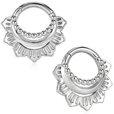 Imagem de Maxbott 2 peças de ganchos de orelha de elos de corrente para alargadores de ouvido esticados 2G 0G calibres expansores de aço inoxidável brincos piercing feminino masculino joias modernas, 5mm, Aço