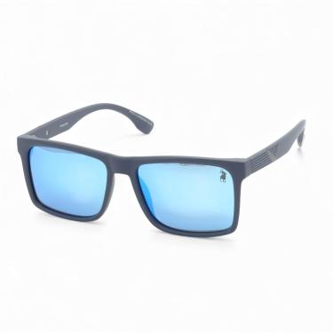 Imagem de Óculos de Sol Casual Polarizado Masculino Polo London Club, Lente UV400 Kit contém Case Couro ECO (Preto Fosco e Azul)