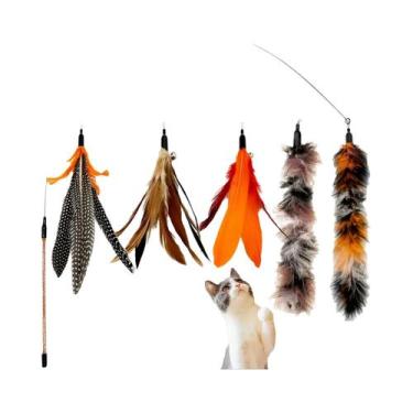 Imagem de Refil De Penas Para Brinquedo De Gato Indoor 6 PCS Penas Naturais De P