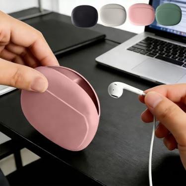 Imagem de Capa de silicone para fone de ouvido – Organizador de cabos – Suporte de fone de ouvido portátil com fio