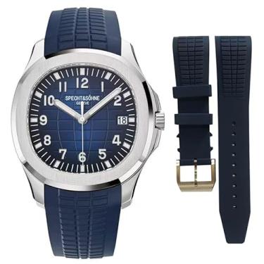 Imagem de 2026 SPECHT&SOHNE automático executivo pulseira de borracha Miyota 8215 Movt relógio de pulso esportivo à prova d'água 40mm relógios luminosos relógio masculino (Fivela Pin azul V2)