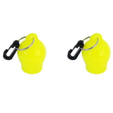 Imagem de heyous 2 peças 69 x 53 x 53 mm reguladores de mergulho PVC fluorescente amarelo protetor bucal adequado para a maioria dos bocais padrão