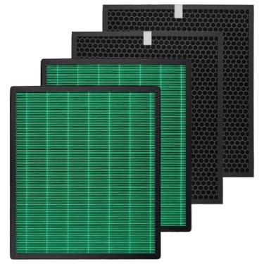 Imagem de Pacote com 4 filtros de substituição 250/250S para purificador de ar inteligente Coway Aiemega Max2 250 250S, 2 filtros de carbono verde verdadeiro e ativo, conjunto com 4, AP-1720-FP