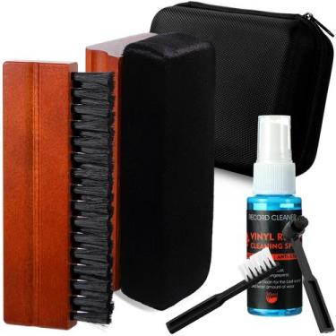 Imagem de Kit de limpeza de discos de vinil Ziliny com escova, limpador e caixa