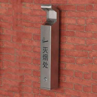 Imagem de Eliminação de pontas de cigarro Pilar De Cinzas Para Área Fumantes Montado Na Parede, Ponta Cigarro, Cilindro Suspenso Para Coluna Externa(Silver)