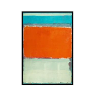 Imagem de Pôster de arte de parede vintage Mark Rothko arte moderna abstrata blocos de cores minimalista pintura em tela impressão sala de estar decoração de casa (SKU9,20.3x30.5 cm = (20x30cm), moldura preta
