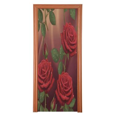 Imagem de ATTX Capa de porta da frente com flor de dia dos namorados - decoração de férias de tecido elástico lavável para festas, casa, decoração de porta da frente, 946 x 98 polegadas (946)