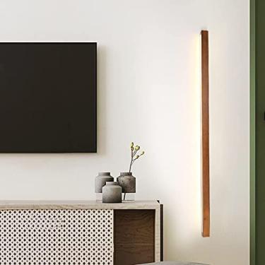 Imagem de Lâmpada De Parede LED Regulável Longa Tira De Madeira Moderna Espelho Luzes De Parede Linear Interior Down Sconce Lâmpada De Parede Minimalista Para Sala De Estar Quarto Corredor Corredor Escadas