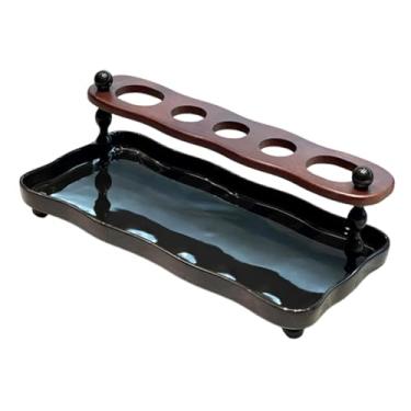 Imagem de IEUDNS Organizador de pasta de dentes e escova de dentes elétrica, economizador de espaço para de banheiro, suporte de armazenamento para banheiro de, Bandeja Preta