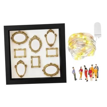 Imagem de Vaveren Caixa de Silhuetas Mini Museu DIY com Mini Moldura e Estatuetas, Madeira para Exibição, Presente Ideal para Homens e Mulheres em Aniversários, Moldura Preta