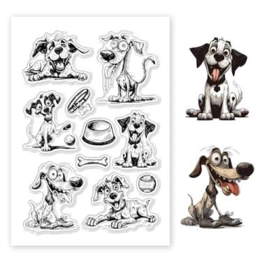 Imagem de 1 folha de carimbos transparentes de plástico PVC, estampa animal, estampa de cachorro, para álbum de fotos faça você mesmo, para fazer cartões decorativos, 16 x 11 x 0,3 cm