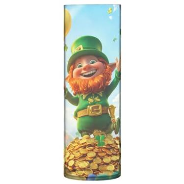 Imagem de CEBUGI Vaso de flores de fundo de dia de São Patrício 10 x 30 cm, vaso cilíndrico para flores, vaso transparente inquebrável para festa de casamento, decoração de casa