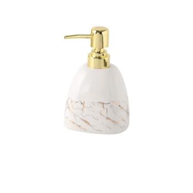 Imagem de Dispensador de sabão líquido para cozinha, elegante e bonito, dispensador de sabão cerâmico, garrafa de sabonete, garrafa de pressão, gel de banho, xampu, banheiro, sabonete, bomba (C)