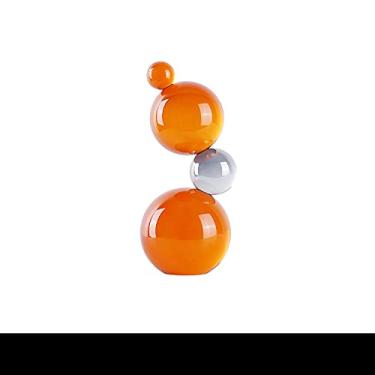 Imagem de U5GAAALPPQ9 Decoração de cabaça de cristal moderna e simples decoração de sala de estar modelo entrada mesa de café cabeceira escultura decoração (cor: laranja)