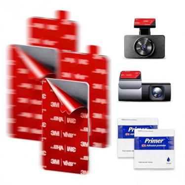 Imagem de LDZJHTYY 4 peças de almofadas adesivas frente e verso resistentes ao calor, fita adesiva dupla face retangular de 7 x 3,6 cm, almofadas adesivas resistentes à prova d'água para carro, decoração de