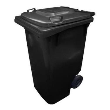Imagem de Conteiner Lixeira Plastica 120l Contentor Com Rodas Preto - jsn