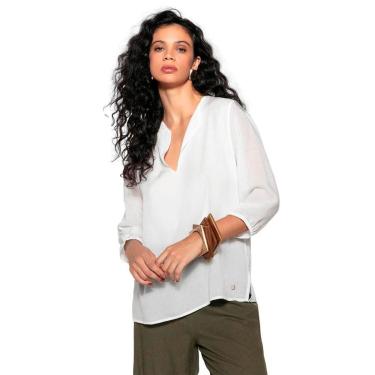 Imagem de Blusa Feminina Biamar Liocel Gola V Manga Longa Branco-Feminino