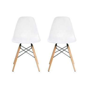 Imagem de Kit 2 Cadeira Sala E Cozinha Branco