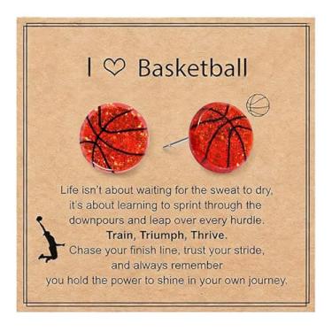Imagem de Brincos de basquete para mulheres, futebol, vôlei, acrílico, esportes, brincos, brincos de ginástica, roupas de dia de jogo, presente para amantes de esportes, Large, Zinco, Sem pedra preciosa
