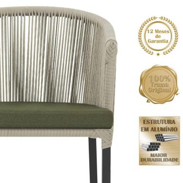 Imagem de 5 Cadeiras De Jantar Noronha Preta Corda Náutica E13 Trama Rami