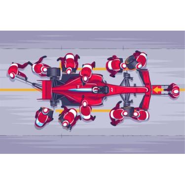 Imagem de Painel de Tecido Sublimado Corrida de Carro Pit Stop - Fabrika de Fest