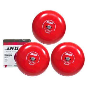 Imagem de Kit 3 Campainha Sirene Gongo Escola Hospital Empresa 220V - DNI